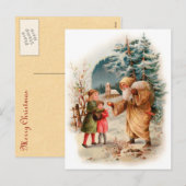 Oude Wereld Duitse Kerstman Feestdagenkaart (Voorkant / Achterkant)