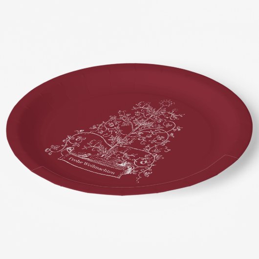 Oude Wereld Duitse Tannenbaum Papieren Bordje (Gekanteld)