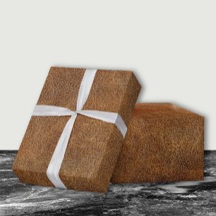 Oude Wereld Faux Leder Cadeaupapier