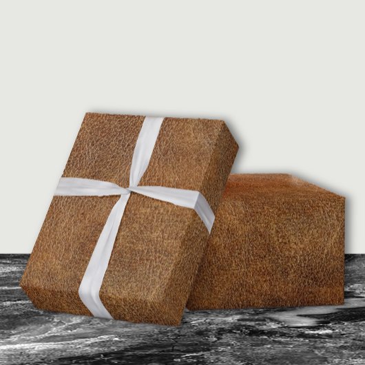 Oude Wereld Faux Leder Cadeaupapier