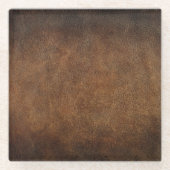 Oude Wereld Faux Leder Glazen Onderzetter (Voorkant)