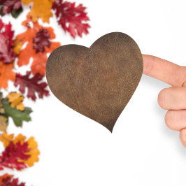 Oude Wereld Faux Leder Hart Sticker