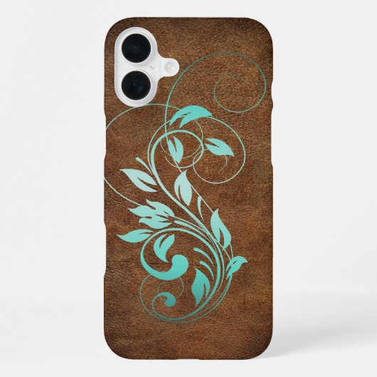 Oude Wereld Faux Leder iPhone Hoesje (Achterkant)
