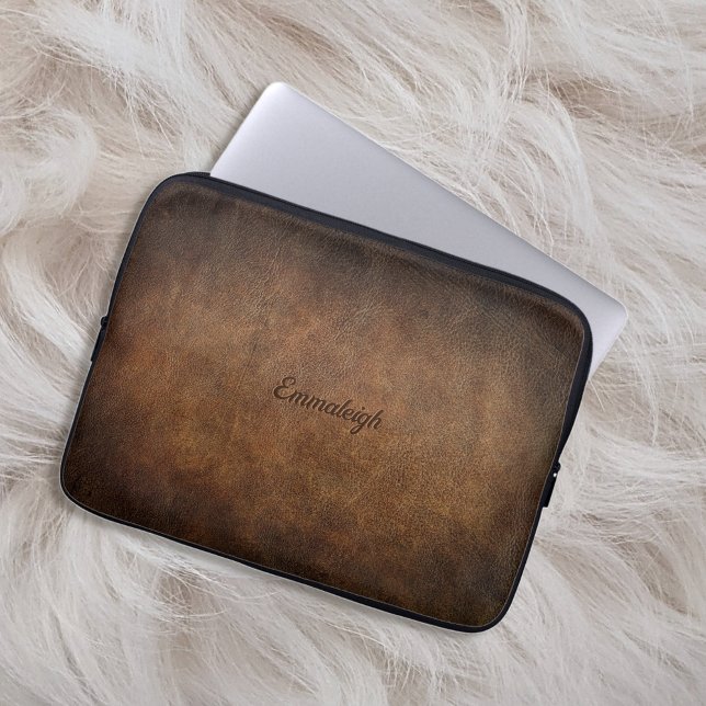 Oude Wereld Faux Leder Laptop Sleeve (Creator heeft geüpload)