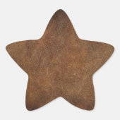 Oude Wereld Faux Leder Ster Sticker (Voorkant)