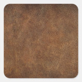 Oude Wereld Faux Leder Vierkante Sticker (Voorkant)