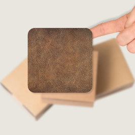 Oude Wereld Faux Leder Vierkante Sticker