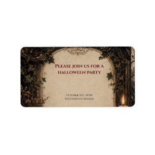 Oude Wereld Gotische Halloween Bourgogne Rozen, Kl Etiket