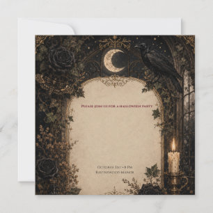 Oude Wereld Gotische Halloween Burgundyrozen, Klim Bedankkaart