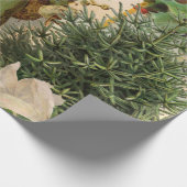 Oude Wereld Groene Kerstman Kerst Collage Antiek Cadeaupapier (Hoek)