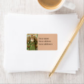 Oude Wereld Groene Kerstman Kerst Collage Antiek Etiket (Insitu)