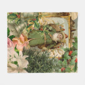 Oude Wereld Groene Kerstman Kerst Collage Antiek Fleece Deken (Voorkant (Horizontaal))