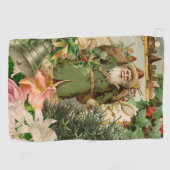Oude Wereld Groene Kerstman Kerst Collage Antiek Golfhanddoek (Horizontaal)