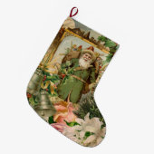 Oude Wereld Groene Kerstman Kerst Collage Antiek Grote Kerstsok (Voorkant (Hangend))
