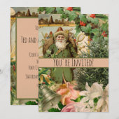 Oude Wereld Groene Kerstman Kerst Collage Antiek Kaart (Voorkant / Achterkant)