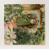 Oude Wereld Groene Kerstman Kerst Collage Antiek Legpuzzel (Horizontaal)