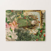 Oude Wereld Groene Kerstman Kerst Collage Antiek Legpuzzel (Horizontaal)