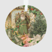 Oude Wereld Groene Kerstman Kerst Collage Antiek Ornament (achterkant)