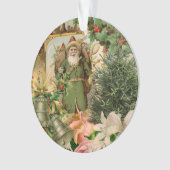 Oude Wereld Groene Kerstman Kerst Collage Antiek Ornament (voorkant)