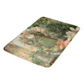 Oude Wereld Groene Kerstman Kerstcollage Antiek Badmat (Gekanteld)
