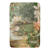 Oude Wereld Groene Kerstman Kerstcollage Antiek Badmat (Voorkant Verticaal)