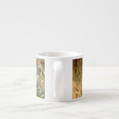 Oude Wereld Groene Kerstman Kerstcollage Antiek Espresso Kop (Achterkant)