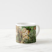 Oude Wereld Groene Kerstman Kerstcollage Antiek Espresso Kop (Voorkant rechts)