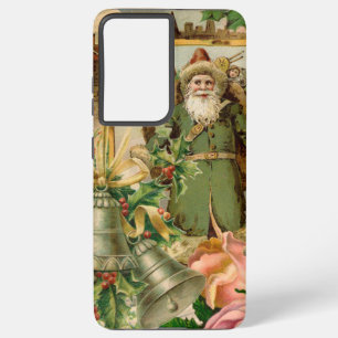 Oude Wereld Groene Kerstman Kerstcollage Antiek Samsung Galaxy Hoesje