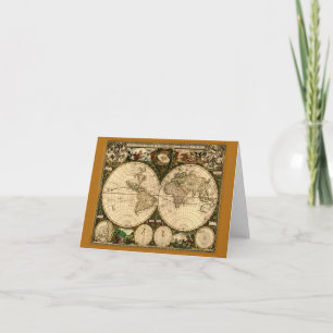 Oude Wereld Kaart Notitiekaart