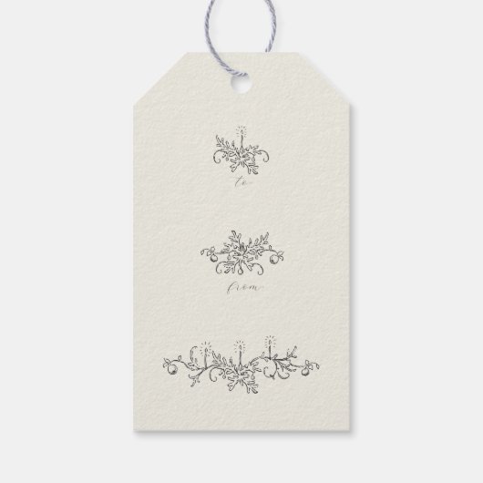 Oude Wereld Kerstboom Cadeaulabel (Achterkant)