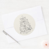Oude Wereld Kerstboom Ronde Sticker (Envelop)