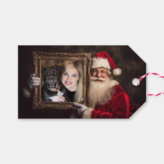 Oude Wereld Kerstman | Add-a_Photo Christmas Bedan Cadeaulabel (Voorkant (Horizontaal))