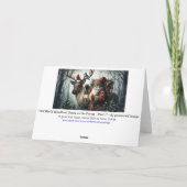 Oude Wereld Kerstman Besneeuwd Bos Rendieren Vogel Feestdagen Kaart (Achterkant)