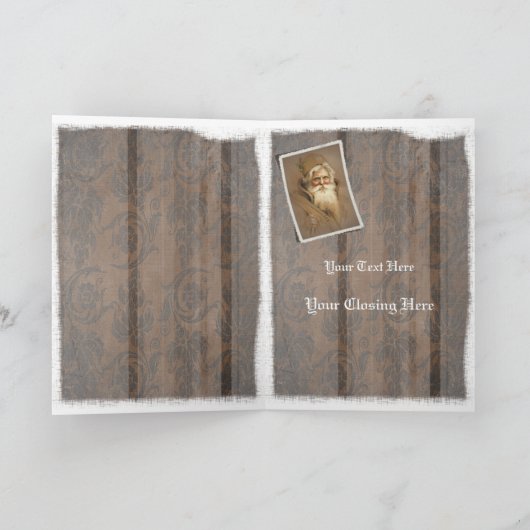 Oude Wereld Kerstman, een vrolijk kerstfeest Feestdagen Kaart (Binnen)