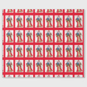 Oude Wereld Kerstman inpakpapier (Vlak)