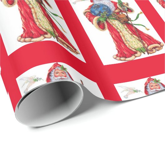  Oude Wereld Kerstman inpakpapier (Rol Hoek)