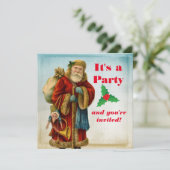 Oude Wereld Kerstman Kerstfeest Kaart (Staand voorkant)