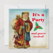 Oude Wereld Kerstman Kerstfeest Kaart (Voorkant)