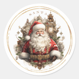 Oude Wereld Kerstman Kerstmis Ronde Sticker