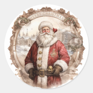 Oude Wereld Kerstman Kerstmis Ronde Sticker