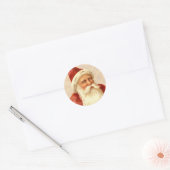  Oude Wereld Kerstman met Kind Gezicht Ronde Sticker (Envelop)