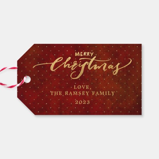 Oude Wereld Kerstman | Uw foto toevoegen | Luxe Ke Cadeaulabel (Achterkant Horizontaal)