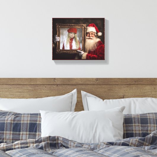 Oude Wereld Kerstman | Uw foto toevoegen | Luxe Ke Canvas Afdruk (Insitu (Slaapkamer))