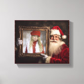 Oude Wereld Kerstman | Uw foto toevoegen | Luxe Ke Canvas Afdruk (Voorkant)