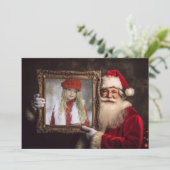 Oude Wereld Kerstman | Uw foto toevoegen | Luxe Ke Feestdagenkaart (Staand voorkant)