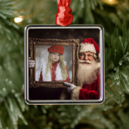 Oude Wereld Kerstman | Uw foto toevoegen | Luxe Ke Metalen Ornament