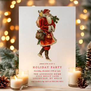 Oude Wereld Kerstman Vakantie Feest Kaart