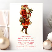 Oude Wereld Kerstman Vakantiefeest Kaart