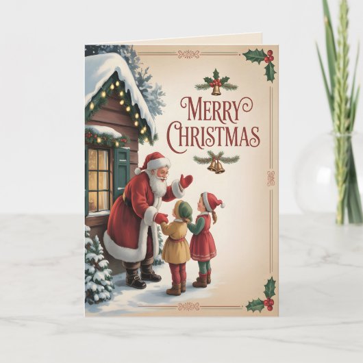 Oude Wereld Kerstmis 4 Kaart (Voorkant)