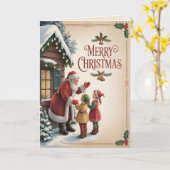 Oude Wereld Kerstmis 4 Kaart (Gele Bloem)